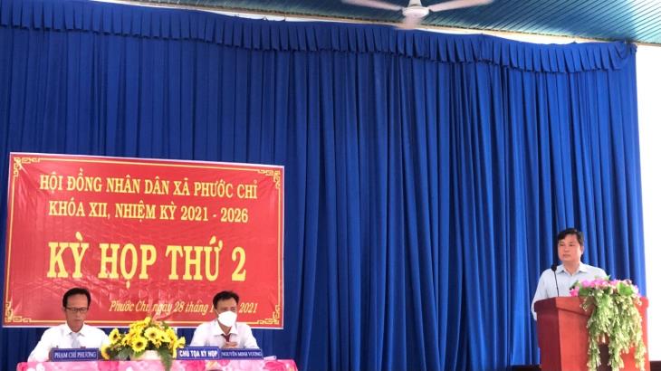 HĐND xã Phước Chỉ, thị xã Trảng Bàng: Tổ chức kỳ họp lần thứ 2 HĐND xã khóa XII, nhiệm kỳ 2021 - 2026